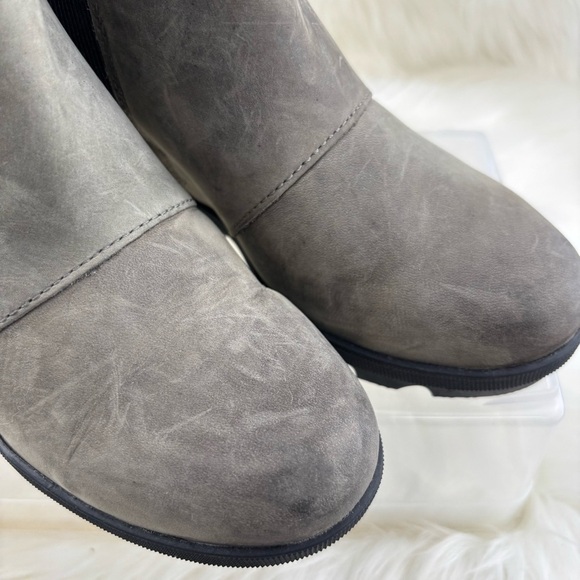 Sorel Gray Ankle Wedges Booties with Suede Texture - Picture 6 of 9